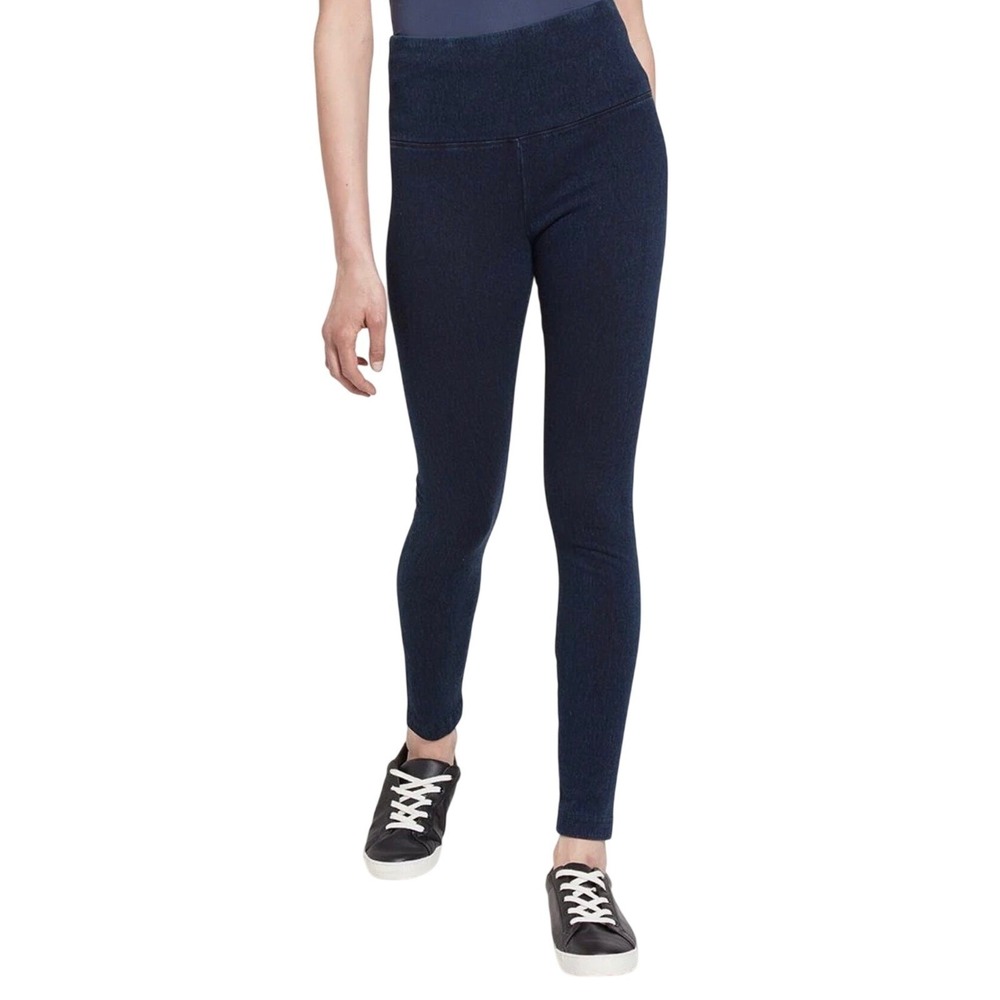 Lysse New York High Waisted Tummy Control Denim Leggings Dark Wash Size M (4-6)